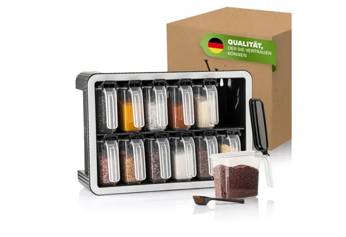 Viwares Gewürzbehälter Set (12er) mit Wandhalterung von Viwares