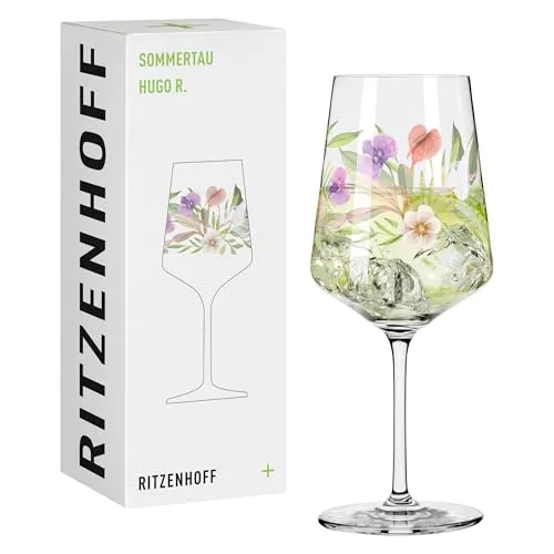 Ritzenhoff Weinglas Sommertau Hugo Aperitifglas - Kristallglas von Anna D'Andrea - Elegantes mehrfarbiges Weißweinglas aus hochwertigem Kristallglas, ideal für stilvolle Aperitifs und besondere Anlässe.