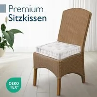 Beautissu Mila Stuhlkissen 50x50 cm 2tlg. Natur - Bequeme Stuhlkissen Mila in 50x50 cm, aus 100% Baumwolle. Ideal für Komfort und Stil, ob als Sitz- oder Bodenkissen. Mit praktischem Tragegriff für flexiblen Einsatz drinnen und draußen.