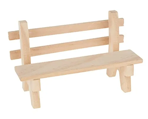 VBS Miniatur-Bank Holz Dekoration 9x4x5,5cm