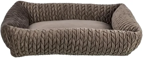 TRIXIE Hundebett Livia 80x60 cm – Kuschelbett für kleine Hunde mit Samtbezug - Hundebetten: Weiches, waschbares Hundebett mit fest integriertem Kissen und rutschfestem Boden für optimalen Liegekomfort.