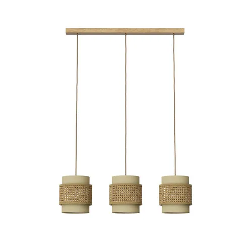 Vicco LED-Hängeleuchte Morten, Rattan/Crem, 70 x 120 cm in grau von Vicco