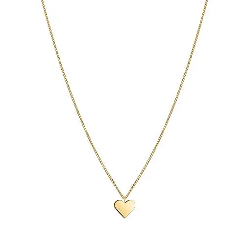 Tamaris Damen Halskette in Gold mit Herzanhänger - Elegante Panzerkette aus Edelstahl mit polierter IP-Gold-Oberfläche, 45 cm lang und verlängerbar. Ideal als Geschenk in der original Tamaris Verpackung.