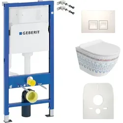 Duofix Basic Vorwandelement mit Spülrandlosem WC und Delta 25 Bedienplatte