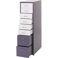 MCW Rollcontainer - Praktischer Büroschrank in Weiß und Anthrazit - Büroschränke mit 8 geräumigen Schubladen, Vollauszug und Etikettenhaltern. Ideal für Ordnung im Arbeitszimmer, mobil durch 4 Laufrollen.