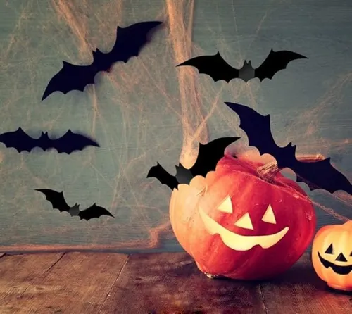 Decorative Hanging Decoration Halloween 3D Bat Wall Stickers 60 Pieces (3D Bat D