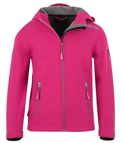 Trollkids Girls Trollfjord Jacket 110, Bright pink von TROLLKIDS