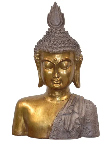 moebel-direkt-online Dekofigur Buddha - Dekofigur aus Polyresin mit gold/grauer Oberfläche, detailreich gestaltet. Ideal für stilvolle Akzente in Ihrem Wohnraum.