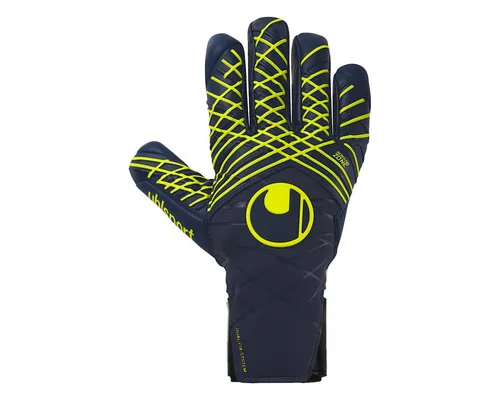 uhlsport Torwarthandschuhe Prediction Absolutgrip HN, Marine/weiß/Fluo gelb, 12 - Torwarthandschuhe mit patentiertem ABSOLUTGRIP für perfekten Grip bei jedem Wetter und innovativem DUAL FIX SYSTEM für optimale Handgelenksfixierung.