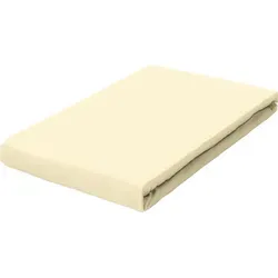 Schlafgut Boxspring-Spannleintuch Pure, Hellgelb - Bettlaken für Boxspringbetten, bügelfrei, aus hautsympathischem Jersey-Stoff für optimalen Schlafkomfort, auch für Allergiker geeignet.