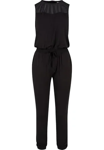 Urban Classics Damen Tech Mesh Long Jumpsuit - Eleganter Style in Schwarz - Jumpsuits für Damen mit angenehmem Tragegefühl und weicher Haptik, ideal für einen stylishen Auftritt.
