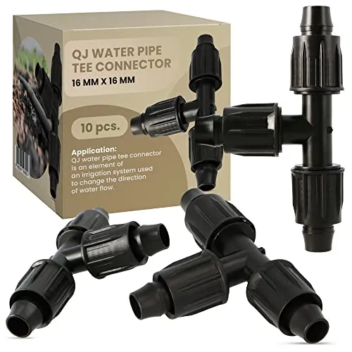 Stück T-Stück T-Verbinder QJ 16 mm x 16 mm für PE Rohr Bewässerungsleitung Schlauchverlängerung Wasserrohr Garten Wasserleitung Micro-Drip-Bewässerungssysteme Rasenbewässerungssystem 10