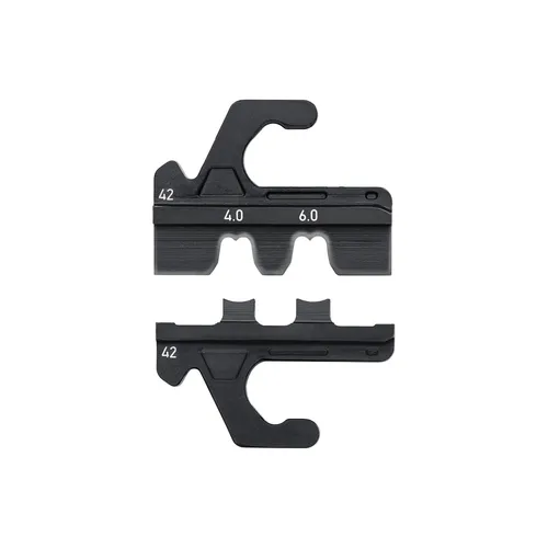 KNIPEX KN 97 39 42 - Crimpeinsatz MC4/MC4 EVO2 - Crimpzangen für MC4- und MC4 EVO2-Verbinder mit 4/6 mm², schneller Wechsel ohne Werkzeug, ideal für individuelle Crimpanpassungen.