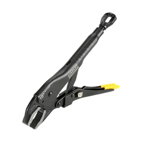Stanley FatMax Gripzange/Feststellzange, 250mm, gebogene Backen, TRULOCK-Zugmechanismus für kontrolliertes Lösen, induktionsgehärtete Greifflächen, justierbare Spannkraft, FMHT0-74886