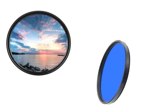 dHD DIGITAL Marken 82mm Farbfilter blau Full Filter Markenfilter 82 mm