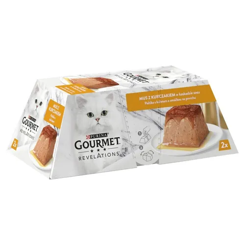 Purina Gourmet Revelations Mus mit Hähnchen 2x57g Feuchtfutter für Katzen Soße
