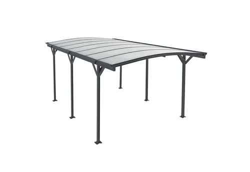 Juskys Carport mit Bogendach 5x3 m - freistehende Aluminium-Überdachung, witterungsbeständig und idealer Schutz für Ihr Fahrzeug