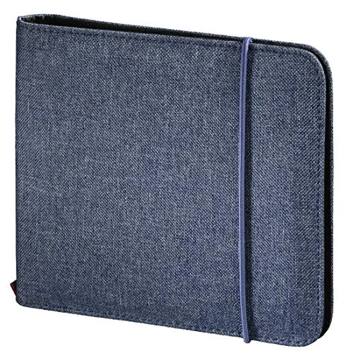 Hama CD-Tasche Up to Fashion (Mappe zur Aufbewahrung von 24 CDs/DVDs/Blue-Rays, antistatische Einschub-Hüllen) blau
