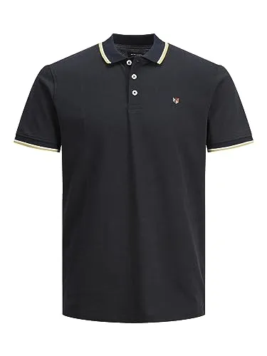 Jack & Jones Bluwin Kurzarm-Poloshirt Schwarz S - Poloshirt für Herren im Regular Fit, aus weichem Piqué-Material mit dezenter Bruststickerei. Vielseitig kombinierbar für einen eleganten Alltagslook.