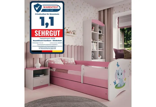 Raumhirsch Kinderbett Elefant in Rosa, 80x140 cm in pink von Raumhirsch Furniture