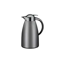 Alfi Isolierkanne Signo 1,0 L, Silber - Thermobehälter mit doppelwandiger Konstruktion, hält Getränke lange warm oder kalt, ideal für Kaffee und Tee, schadstofffrei und mit Einhandbedienung für einfachen Genuss.