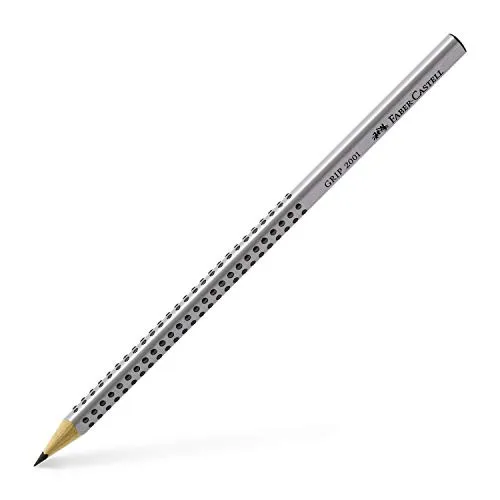 Faber-Castell GRIP 2001 Bleistift HB 12 Stück in silber von Faber-Castell