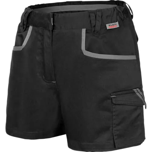 WÜRTH MODYF Damen Arbeitsshorts Stretch X - professionelle Arbeitshose für Frauen - Arbeitsshorts mit Reißverschluss - in der Größe 38 in Schwarz