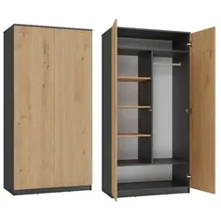Malwa SD-90 ANTRACITE ARTISAN Kleiderschrank in grau von OEM