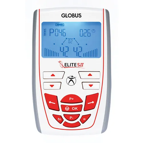 Globus Elite S2 professioneller Elektrostimulator 2-Kanal-Massagegerät Weiss/Ora