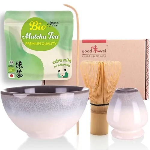 Goodwei BIO Matcha Set mit Keramikschale und Besen von Goodwei