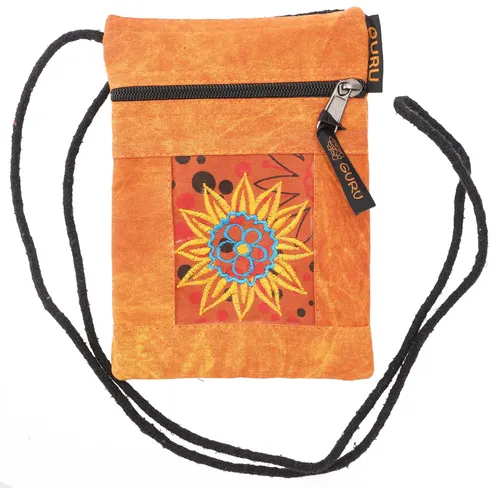 Boho Brustbeutel, Passporttasche - orange - 18*12*4 cm