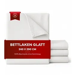 texpot Bettlaken glatt Betttuch 240 x 290 cm - Bettlaken aus 100% Baumwolle, ideal für Standardmatratzen und Boxspringbetten, sorgt für hohen Schlafkomfort und ist pflegeleicht.