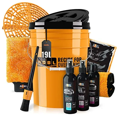 ADBL Wascheimer Set 19L: Auto Waschset mit Schmutzsieb und Deckel