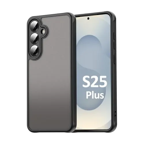 Hülle kompatibel mit Samsung Galaxy S24 Plus / S25 Plus | Matte stoßfeste Handyhülle | Kratzfestes Bumper Case | Schwarz