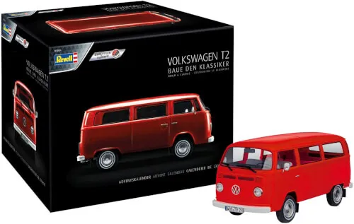 Revell Adventskalender VW T2 Bus - Bauspaß in 24 Tagen, Easy-Click-System für kinderleichte Montage und kreatives Gestalten