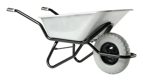 Haemmerlin Schubkarre CLIPSO Excelli 120 L - Verzinkte Schubkarre mit 120 L Volumen, ideal für schwere Transporte im Garten und Bau, ausgestattet mit robustem PS Rad für mühelosen Transport.