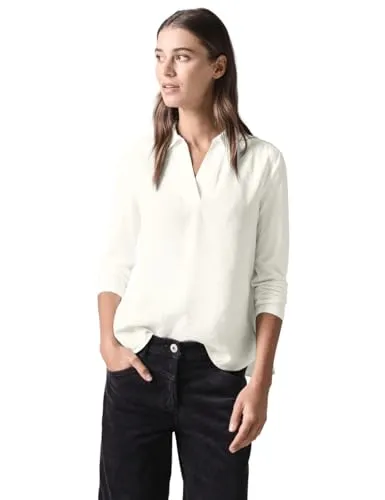 CECIL Bluse mit Jersey-Arm - Elegante Bluse mit Hemdkragen und Jersey-Ärmeln, ideal für einen lässigen Look. Der weiche Modalmix sorgt für hohen Tragekomfort.