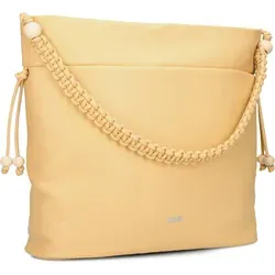 Zwei Damen Schultertasche Perla PE140 - Boho-Chic Shopper mit Perlen-Verzierung - Umhängetaschen: Stilvolle Schultertasche aus hochwertigem Kunstleder mit praktischem Innenleben und integriertem Schlüsselband für optimale Organisation.