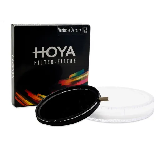 Hoya Variable Density Filter MkII 77mm - Kamera-Filter mit exklusivem Design für Weitwinkelobjektive, praktische Dichteskala von 1,5 bis 9 Blendenstufen für perfekten cinematischen Look bei Videodrehs.