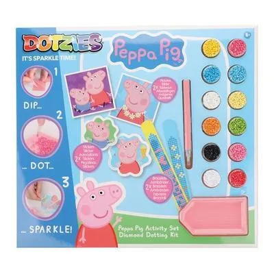 Diamond Dotz - Dotzies - Diamond Painting Set Peppa Pig - Basteln mit Spaß: Kreatives Diamond Painting Set mit Peppa Pig für Kinder, ideal zur Förderung der Feinmotorik und Kreativität.