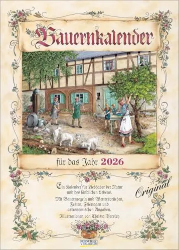 Bauernkalender 2026: Wandkalender mit Bauernweisheiten von Korsch Verlag