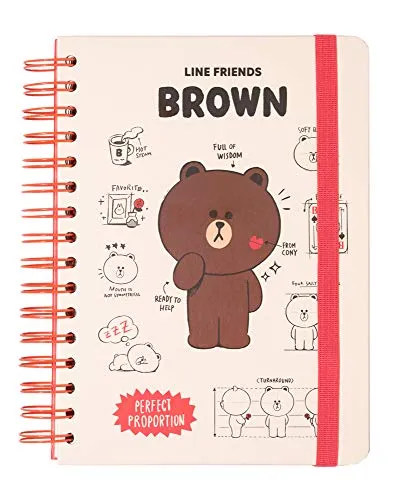 Grupo Erik Bullet Journal Dotted A5 Line Friends - Hard Cover Notizblock A5 Ringbuch Notizbuch A5 Dotted Tagebuch für Erwachsene und Kinder