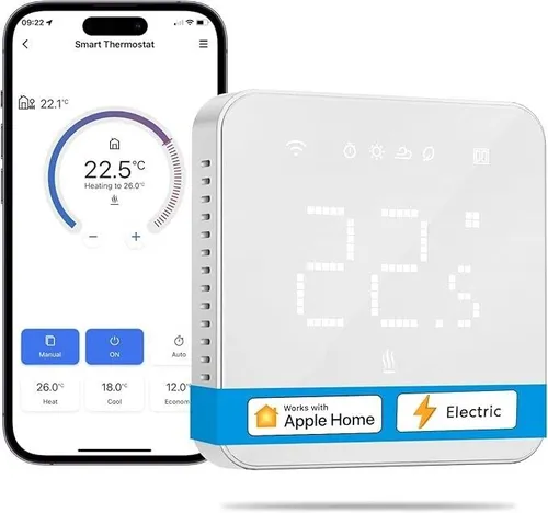 Meross Smart Wi-Fi Thermostat - präzise Temperaturregelung mit 0,5 °C Genauigkeit, kompatibel mit Alexa, Google Home und Apple HomeKit