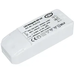 EVN Lichttechnik LED-Netzgerät 350mA 1-12 Watt PLK 112 - Zubehör für Innenleuchten, kurzschlussfester Sicherheitstransformator für Möbelbau, einfache Installation durch Schraubklemmen.