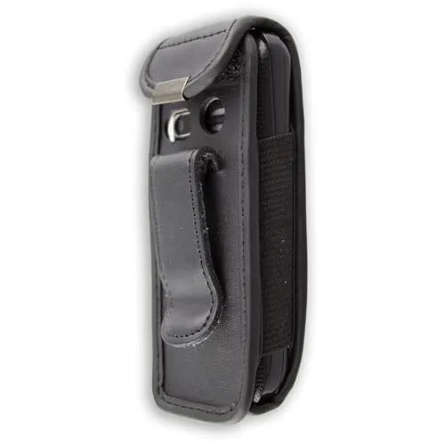 caseroxx Ledertasche mit Gürtelclip für Swisstone SC230 in schwarz – robuste Handy-Tasche mit Sichtfenster & Gürtelclip aus Echtleder, ideal für Beruf, Freizeit, Outdoor & sicheren Transport