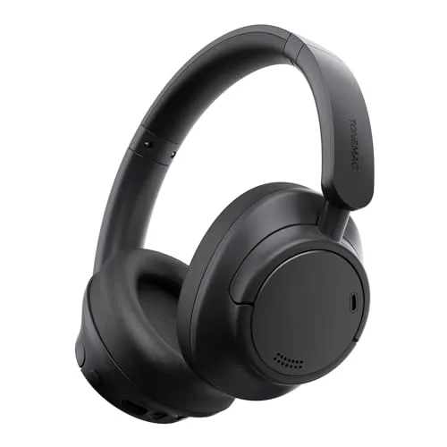 TONEMAC H7 Active Noise Cancelling Kopfhörer, Wireless Over-Ear Bluetooth, 80H Lange Spielzeit, ANC Hi-Fi Audio, 40mm Big Bass, komfortabler Sitz, klare Anrufe, Bluetooth 5.3
