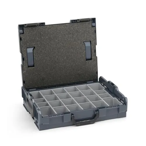 Bosch Sortimo Werkzeugkoffer-Set • L-Boxx 102 anthrazit • bestückt mit Ordnungssystem Insetboxen-Set K3