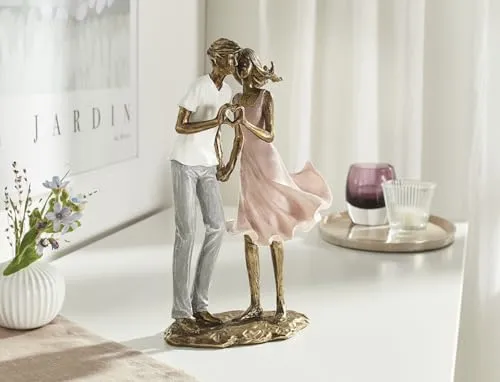 Dekoleidenschaft Dekofigur Liebespaar Nostalgie in Bronze Optik, 24 cm hoch, Mann und Frau, stehend