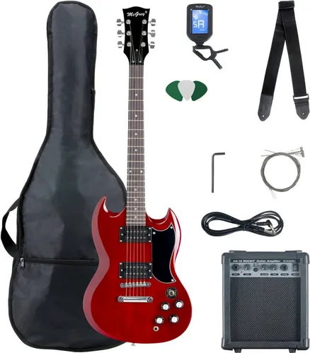 McGrey Rockit E-Gitarre Double Cut-Komplettset Cherry Red von McGrey