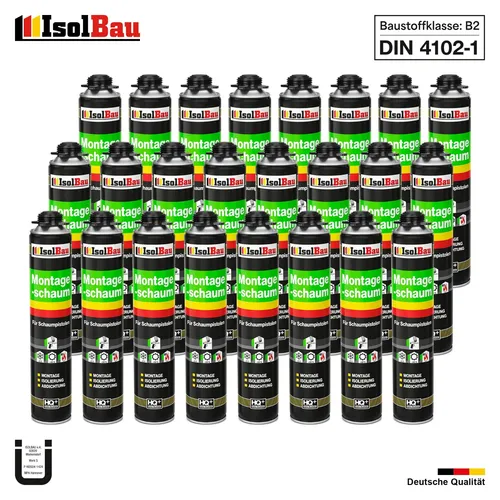 Bauschaum Pistolenschaum 750 ml - Ideal für Fenster- und Türmontage - Dichtstoffe & Fugenmittel: Hochwertiger PU-Schaum für präzise Abdichtungen und Isolierungen, mit schneller Hautbildung und Temperaturbeständigkeit von -50°C bis +90°C.